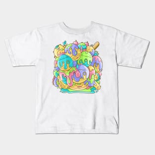 Cute Tutti Frutti Ice Cream Doodle Kids T-Shirt